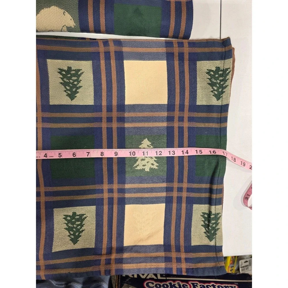 Cabin Bear Moose Tree Plaid Cotton Napkins Set of 5- 17